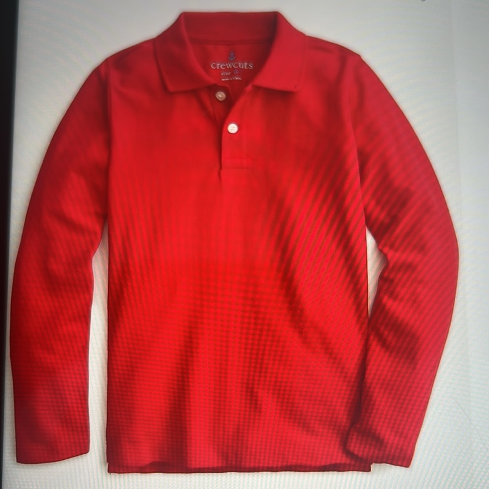 J. Crew Crewcuts Red Long Sleeved Polo Shirt, 6-7